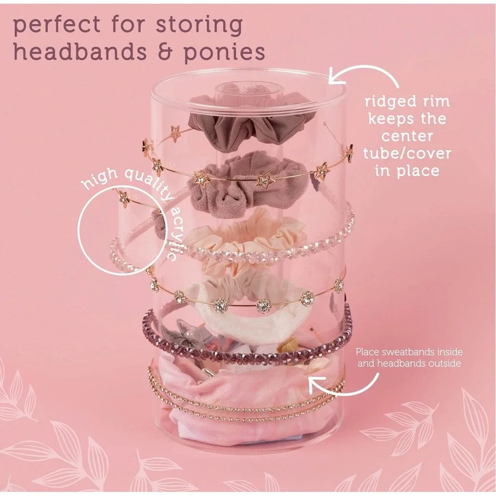 Clear Acrylic Headband and Scrunchie Hair Accessory Organizer Holder 9x5